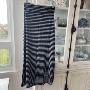 J CREW MAXI SKIRT #A3925 NAVY AND GRAY STRIPE SIZE XS NWT
